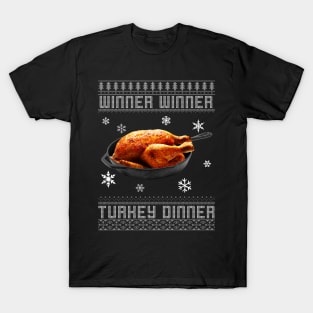 Winner Turkey Dinner PUBG Christmas Knit Pattern T-Shirt